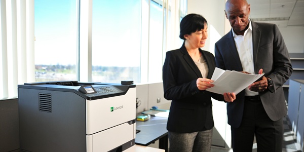Office space equipped with Lexmark multifunction printers